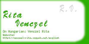 rita venczel business card